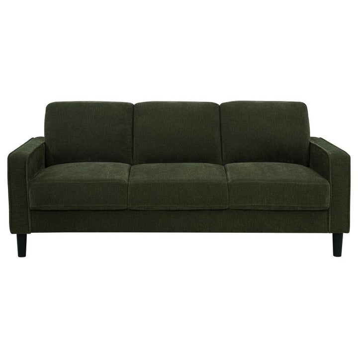 Ruth - 2 Piece Fabric Upholstered Track Arm Sofa - Matcha Green Stationary Sofa &amp; Loveseat modern furniture Contempo Furniture