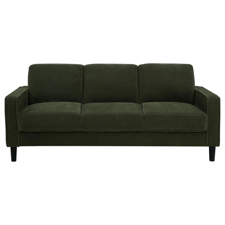 Ruth - 2 Piece Fabric Upholstered Track Arm Sofa - Matcha Green Stationary Sofa & Loveseat modern furniture Contempo Furniture
