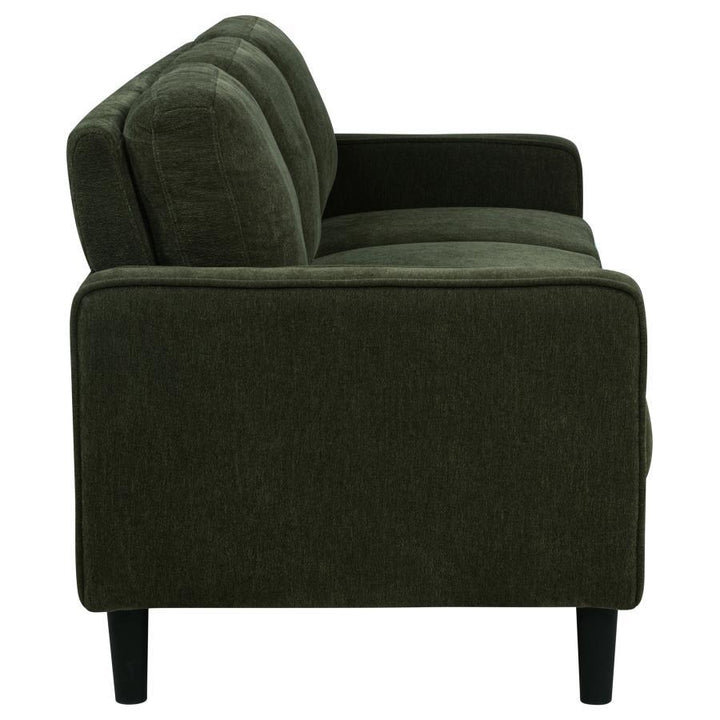 Ruth - 2 Piece Fabric Upholstered Track Arm Sofa - Matcha Green Stationary Sofa &amp; Loveseat modern furniture Contempo Furniture