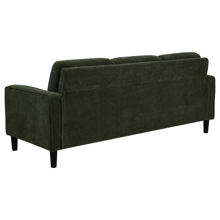 Ruth - 2 Piece Fabric Upholstered Track Arm Sofa - Matcha Green Stationary Sofa &amp; Loveseat modern furniture Contempo Furniture