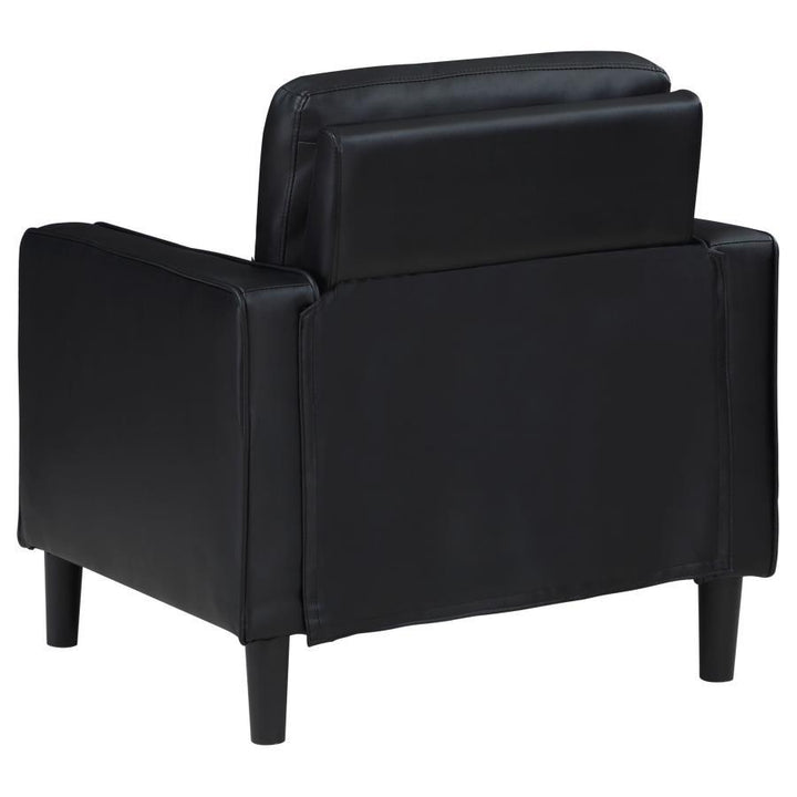 Ruth - 3 Piece Upholstered Track Arm Sofa Set - Black 3 - Piece Living Room Set modern furniture Contempo Furniture
