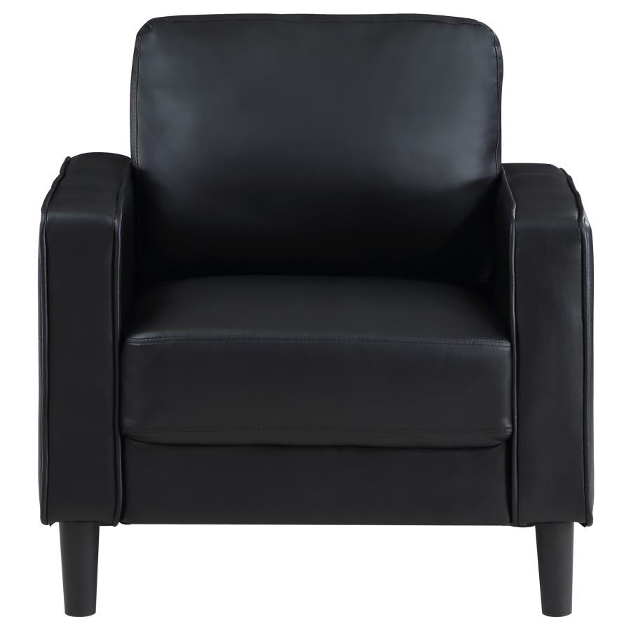 Ruth - 3 Piece Upholstered Track Arm Sofa Set - Black 3 - Piece Living Room Set modern furniture Contempo Furniture