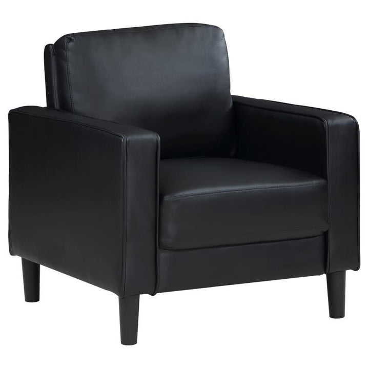 Ruth - 3 Piece Upholstered Track Arm Sofa Set - Black 3 - Piece Living Room Set modern furniture Contempo Furniture