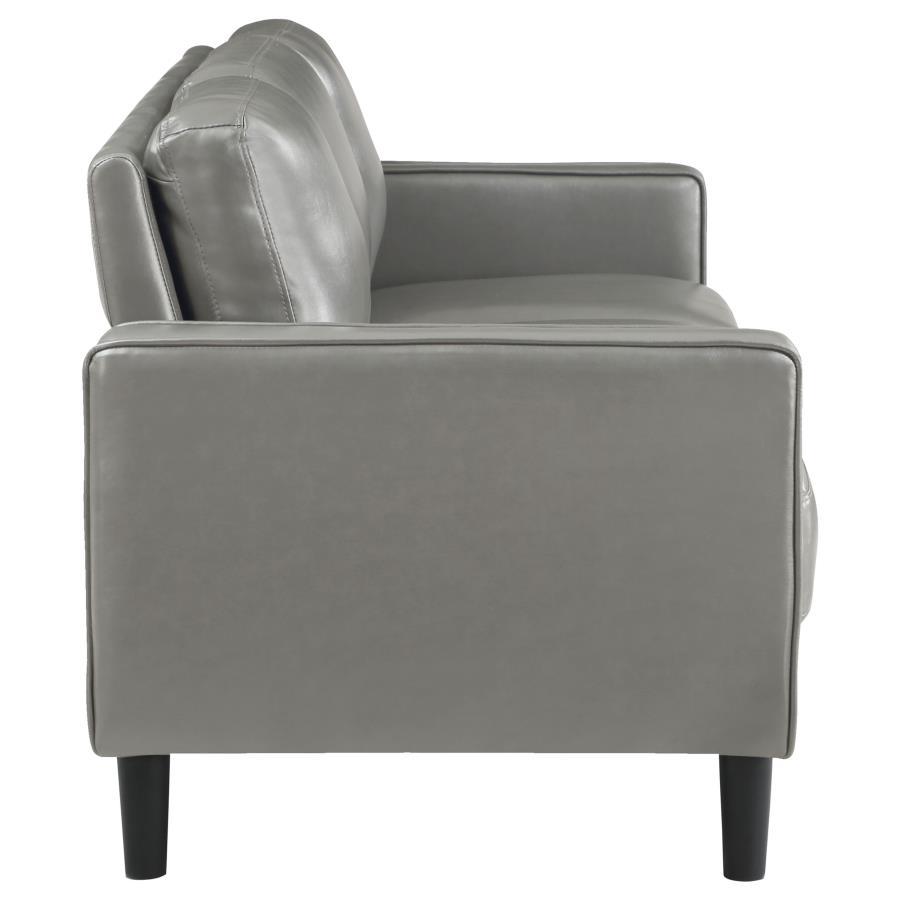Ruth - 3 Piece Upholstered Track Arm Sofa Set - Gray 3 - Piece Living Room Set modern furniture Contempo Furniture