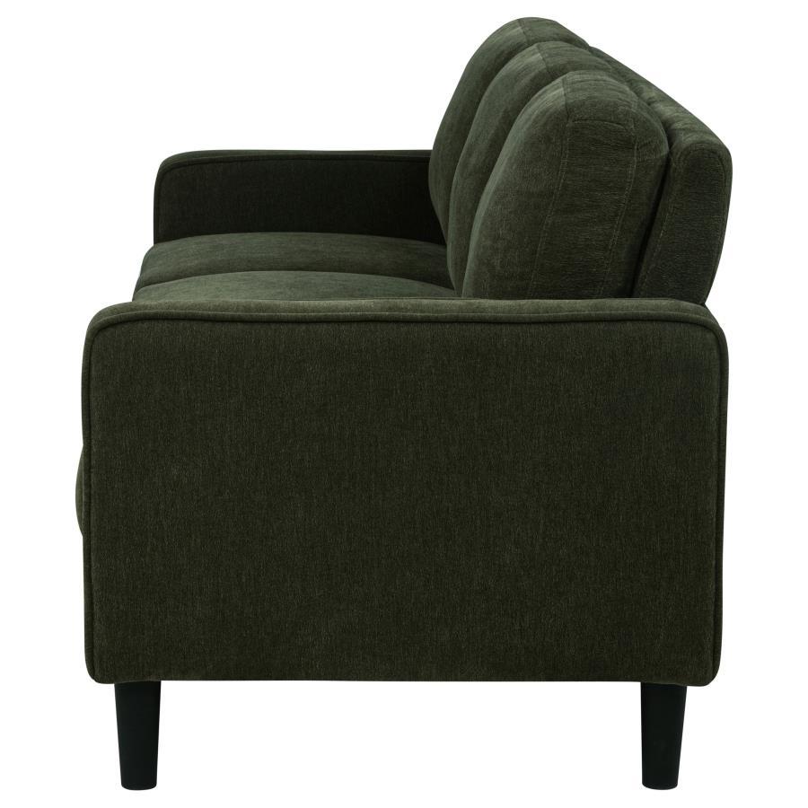 Ruth - 77" Fabric Upholstered Track Arm Sofa - Matcha Green Stationary Sofa modern furniture Contempo Furniture