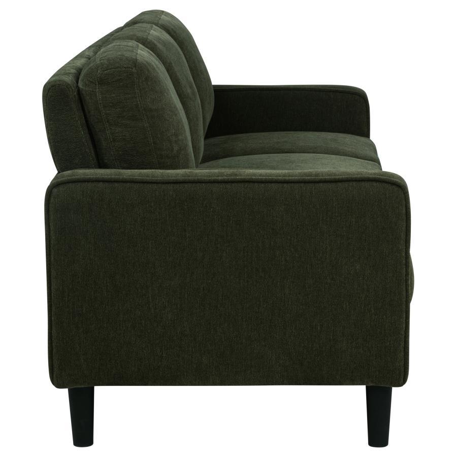 Ruth - 77" Fabric Upholstered Track Arm Sofa - Matcha Green Stationary Sofa modern furniture Contempo Furniture