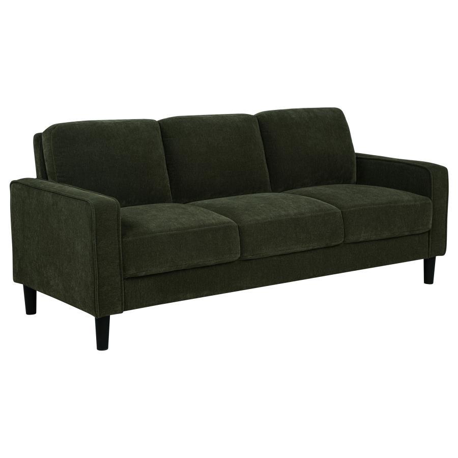 Ruth - 77" Fabric Upholstered Track Arm Sofa - Matcha Green Stationary Sofa modern furniture Contempo Furniture
