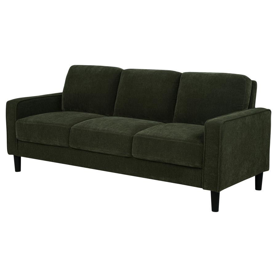 Ruth - 77" Fabric Upholstered Track Arm Sofa - Matcha Green Stationary Sofa modern furniture Contempo Furniture