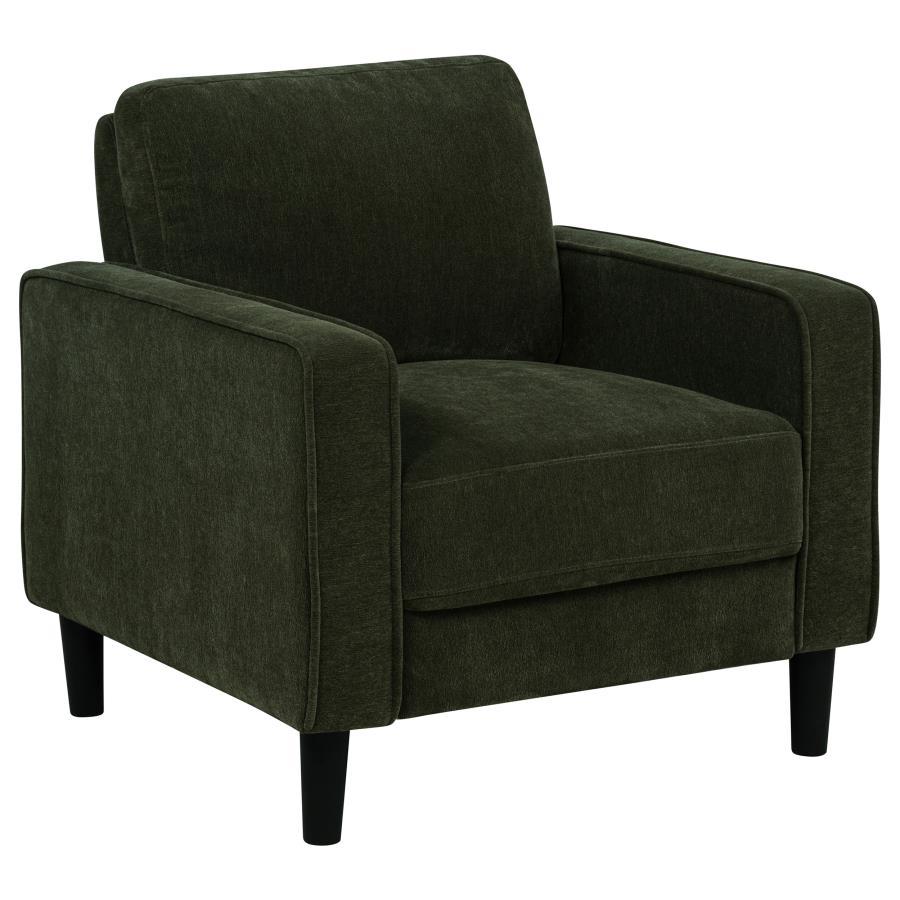 Ruth - Fabric Upholstered Track Arm Accent Chair - Matcha Green Arm Chair modern furniture Contempo Furniture