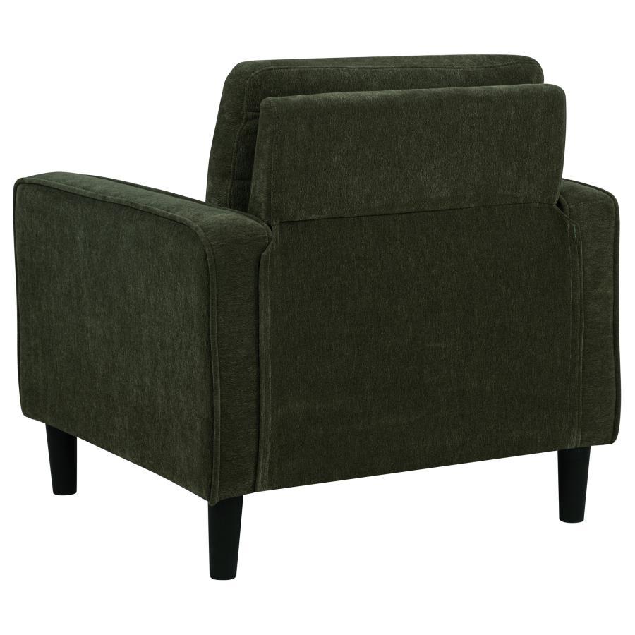 Ruth - Fabric Upholstered Track Arm Accent Chair - Matcha Green Arm Chair modern furniture Contempo Furniture