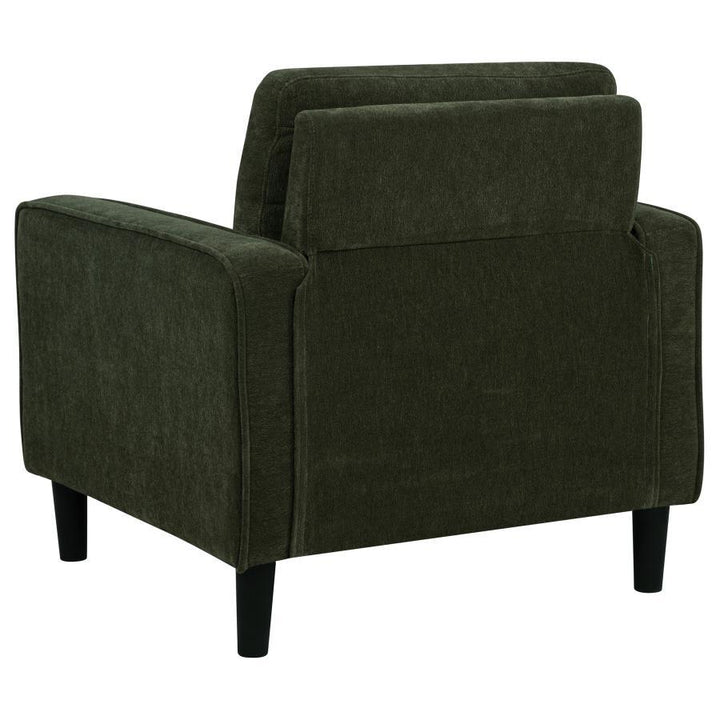 Ruth - Fabric Upholstered Track Arm Accent Chair - Matcha Green Arm Chair modern furniture Contempo Furniture