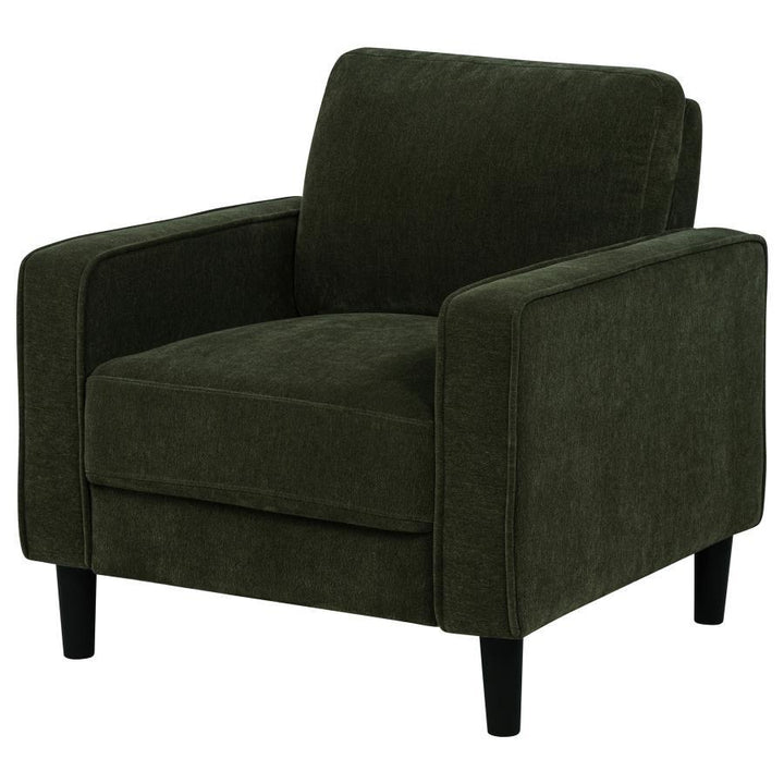 Ruth - Fabric Upholstered Track Arm Accent Chair - Matcha Green Arm Chair modern furniture Contempo Furniture