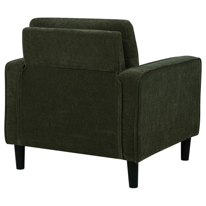 Ruth - Fabric Upholstered Track Arm Accent Chair - Matcha Green Arm Chair modern furniture Contempo Furniture