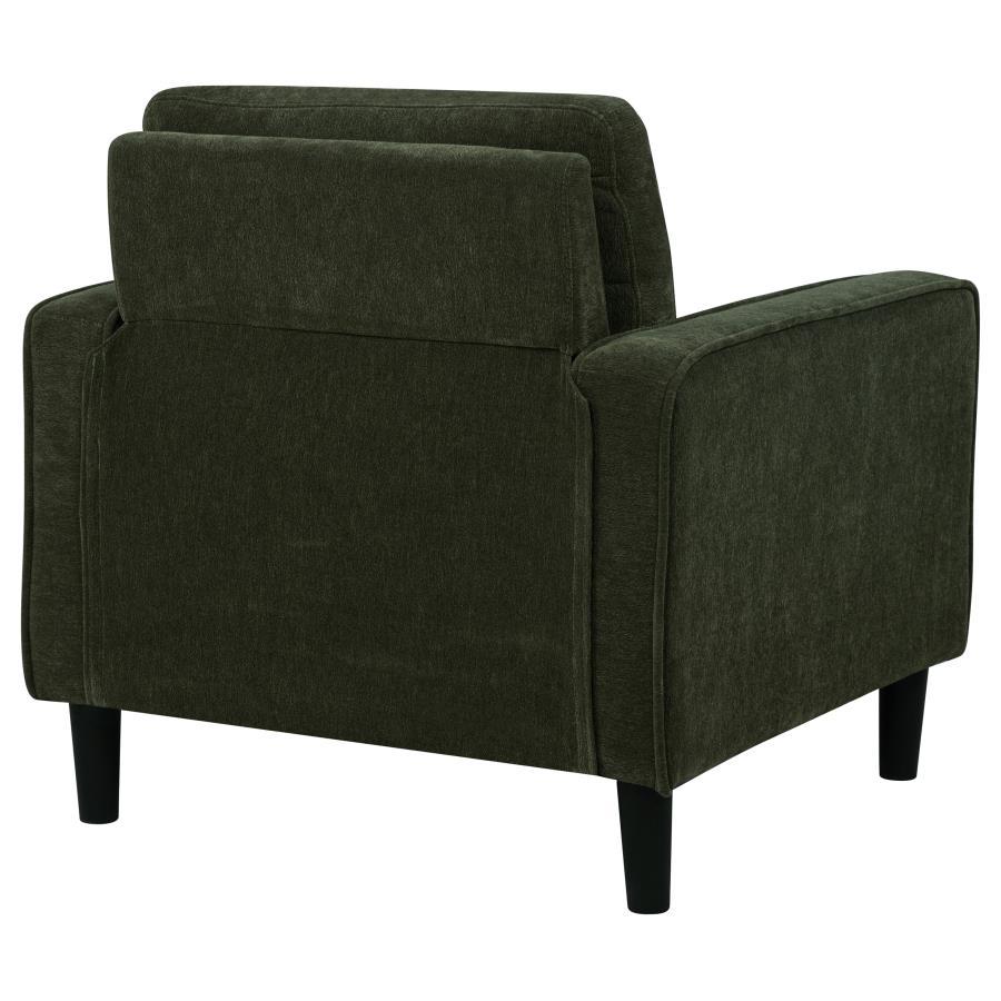 Ruth - Fabric Upholstered Track Arm Accent Chair - Matcha Green Arm Chair modern furniture Contempo Furniture