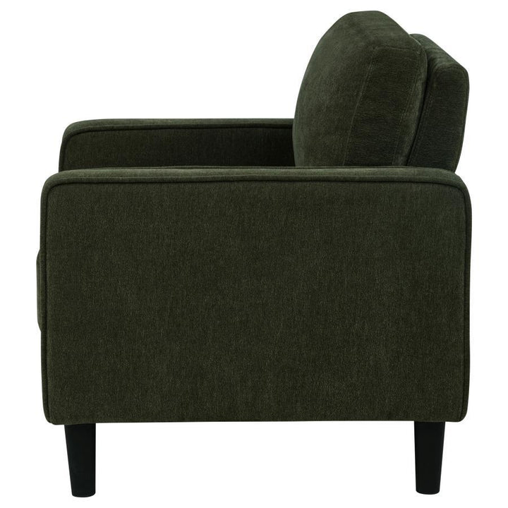 Ruth - Fabric Upholstered Track Arm Accent Chair - Matcha Green Arm Chair modern furniture Contempo Furniture