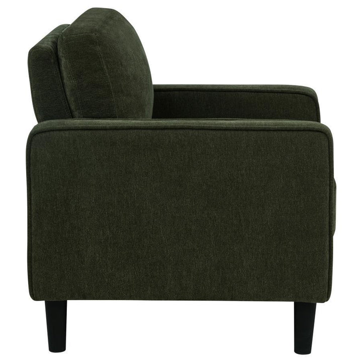 Ruth - Fabric Upholstered Track Arm Accent Chair - Matcha Green Arm Chair modern furniture Contempo Furniture