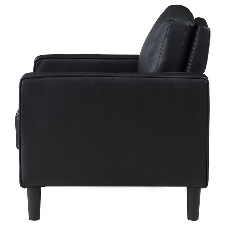 Ruth - Upholstered Track Arm Accent Chair - Black Arm Chair modern furniture Contempo Furniture