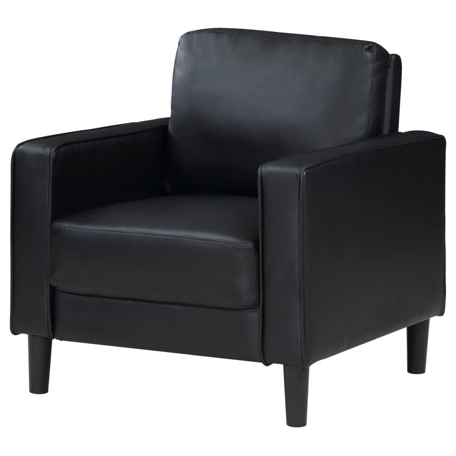 Ruth - Upholstered Track Arm Accent Chair - Black Arm Chair modern furniture Contempo Furniture