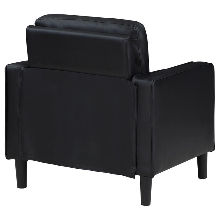 Ruth - Upholstered Track Arm Accent Chair - Black Arm Chair modern furniture Contempo Furniture