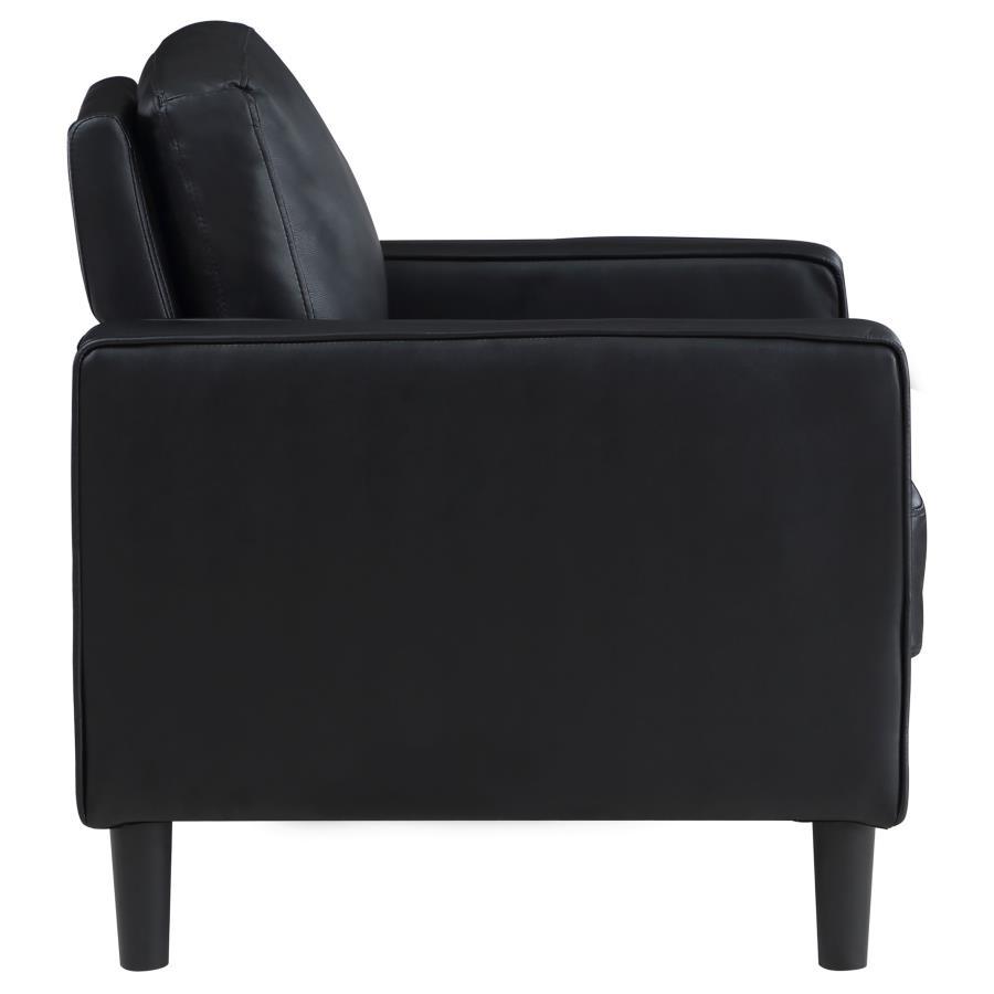 Ruth - Upholstered Track Arm Accent Chair - Black Arm Chair modern furniture Contempo Furniture