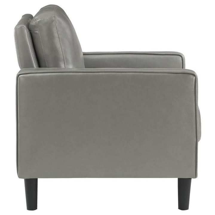 Ruth - Upholstered Track Arm Accent Chair - Gray Arm Chair modern furniture Contempo Furniture