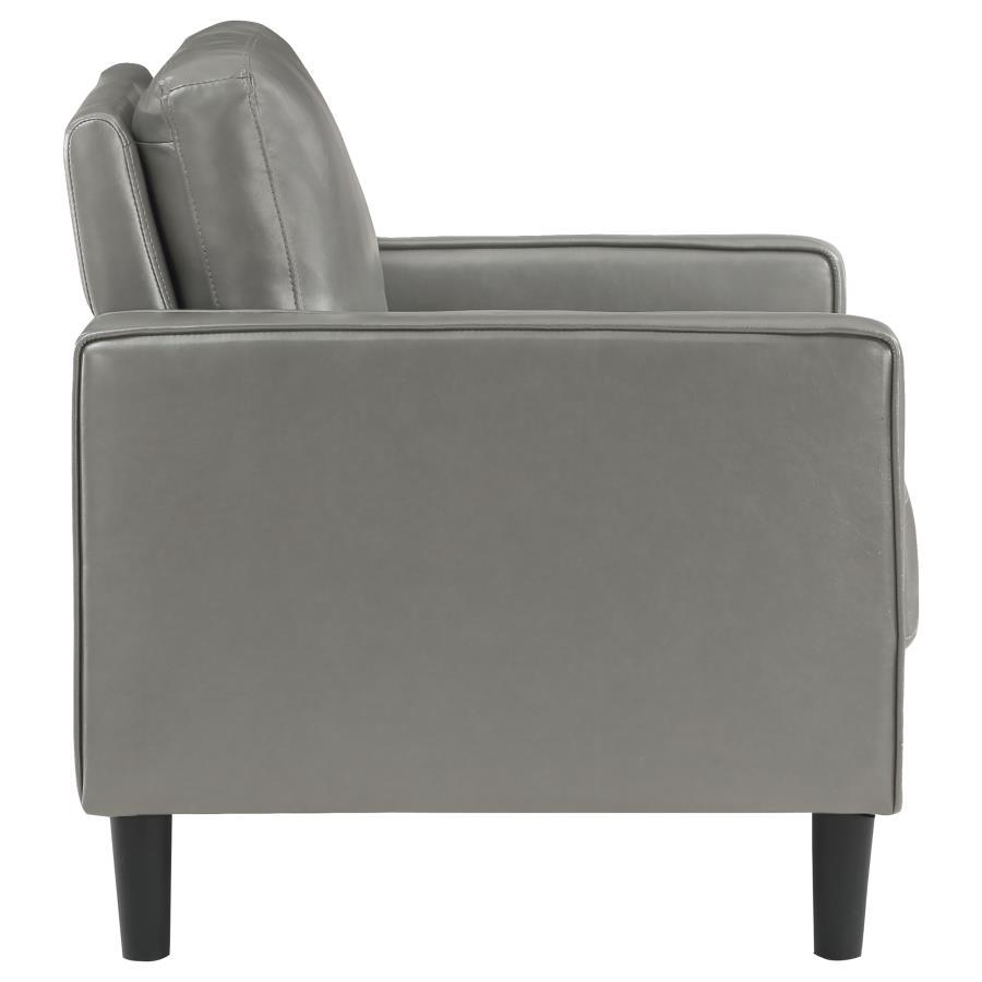 Ruth - Upholstered Track Arm Accent Chair - Gray Arm Chair modern furniture Contempo Furniture