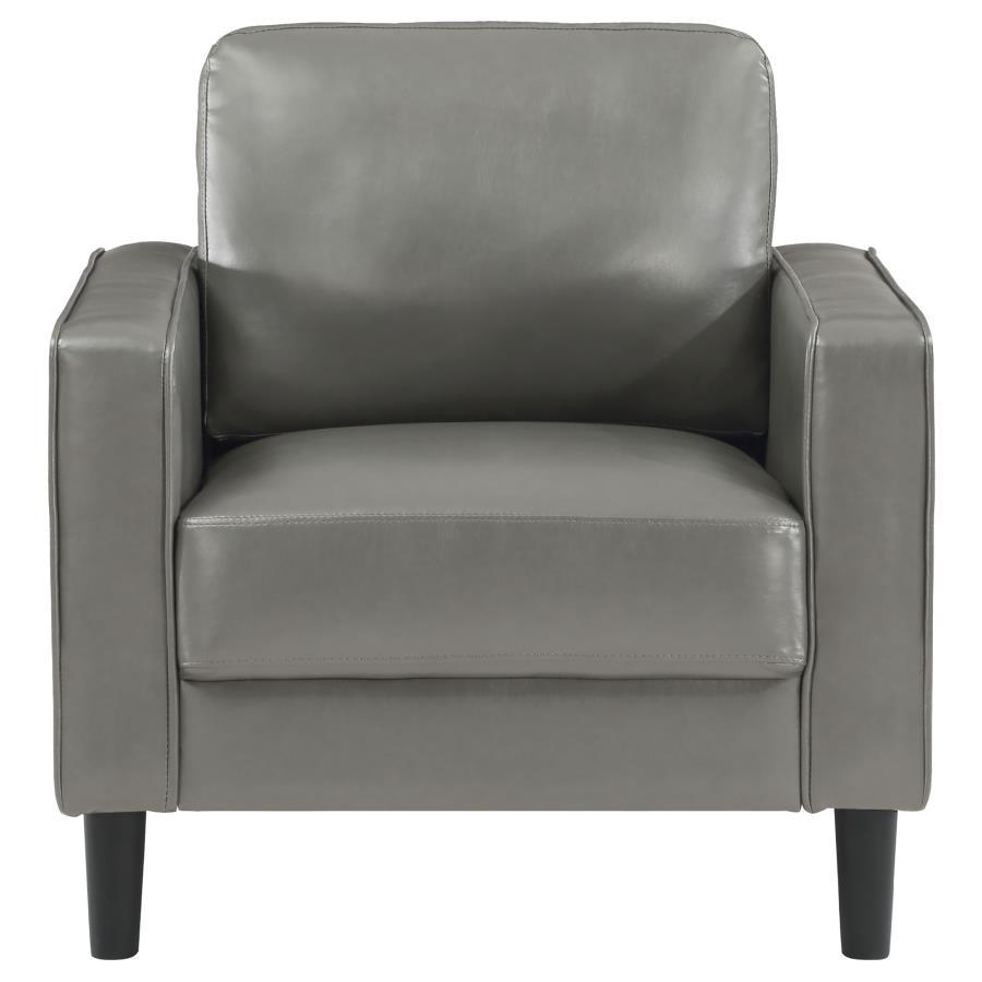 Ruth - Upholstered Track Arm Accent Chair - Gray Arm Chair modern furniture Contempo Furniture