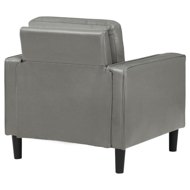 Ruth - Upholstered Track Arm Accent Chair - Gray Arm Chair modern furniture Contempo Furniture