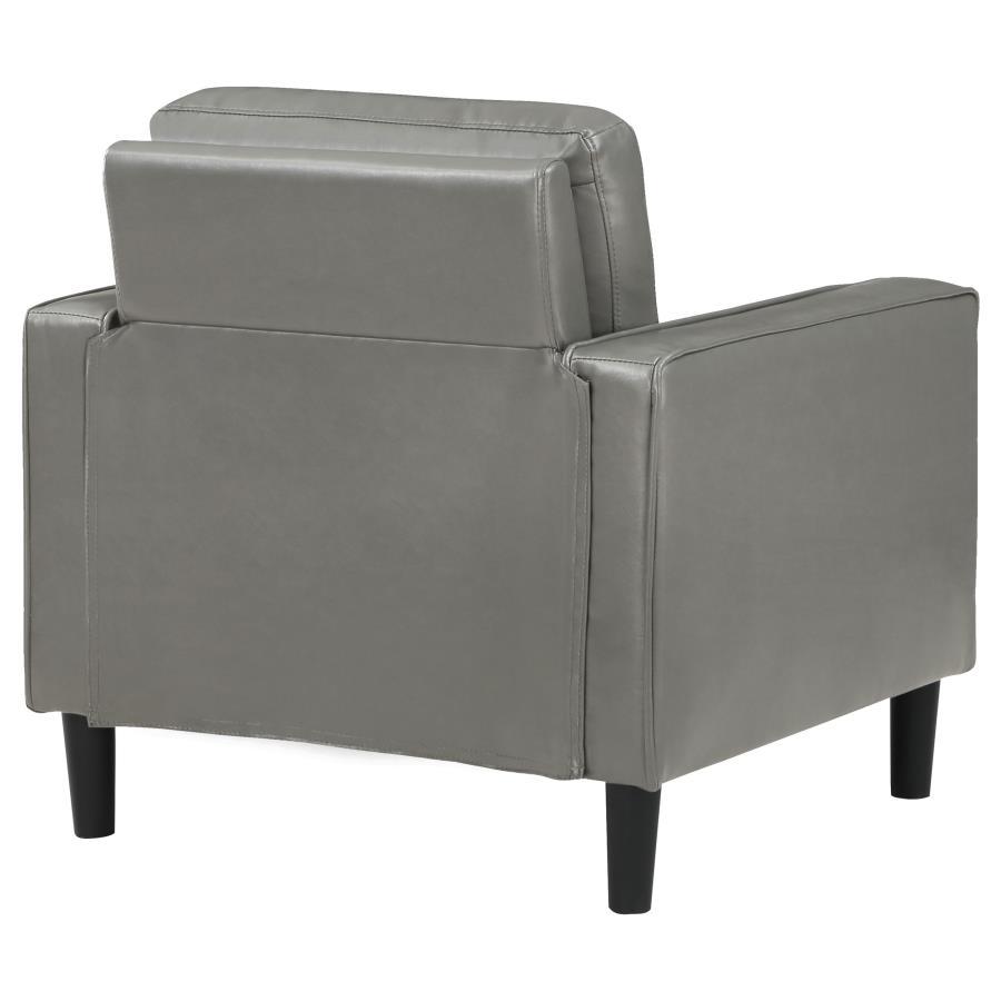 Ruth - Upholstered Track Arm Accent Chair - Gray Arm Chair modern furniture Contempo Furniture