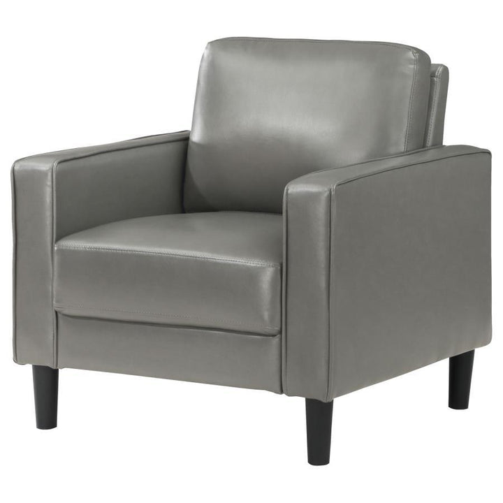 Ruth - Upholstered Track Arm Accent Chair - Gray Arm Chair modern furniture Contempo Furniture