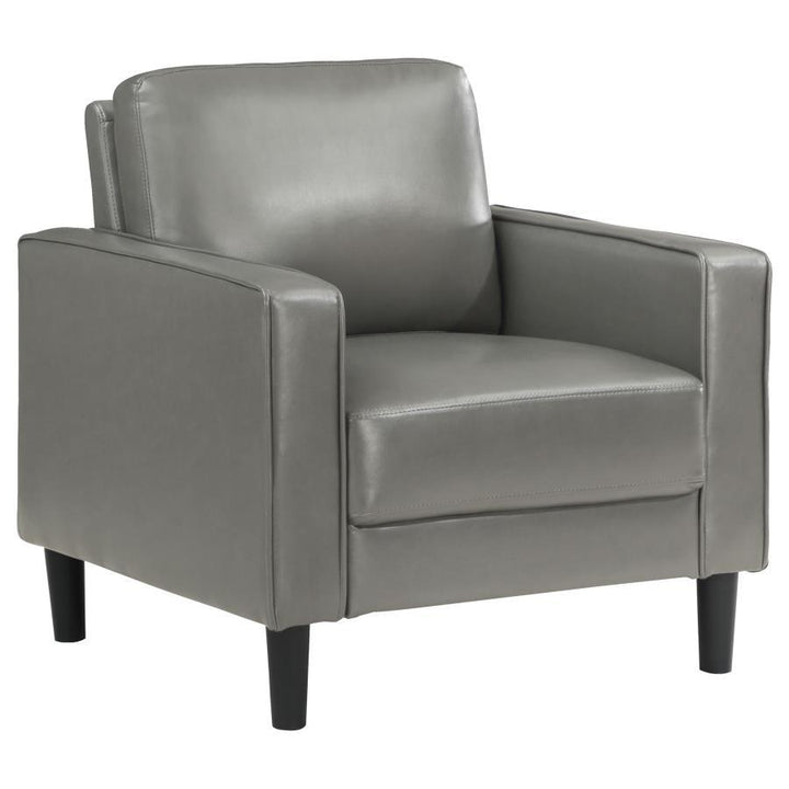 Ruth - Upholstered Track Arm Accent Chair - Gray Arm Chair modern furniture Contempo Furniture