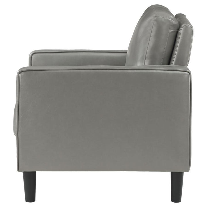 Ruth - Upholstered Track Arm Accent Chair - Gray Arm Chair modern furniture Contempo Furniture