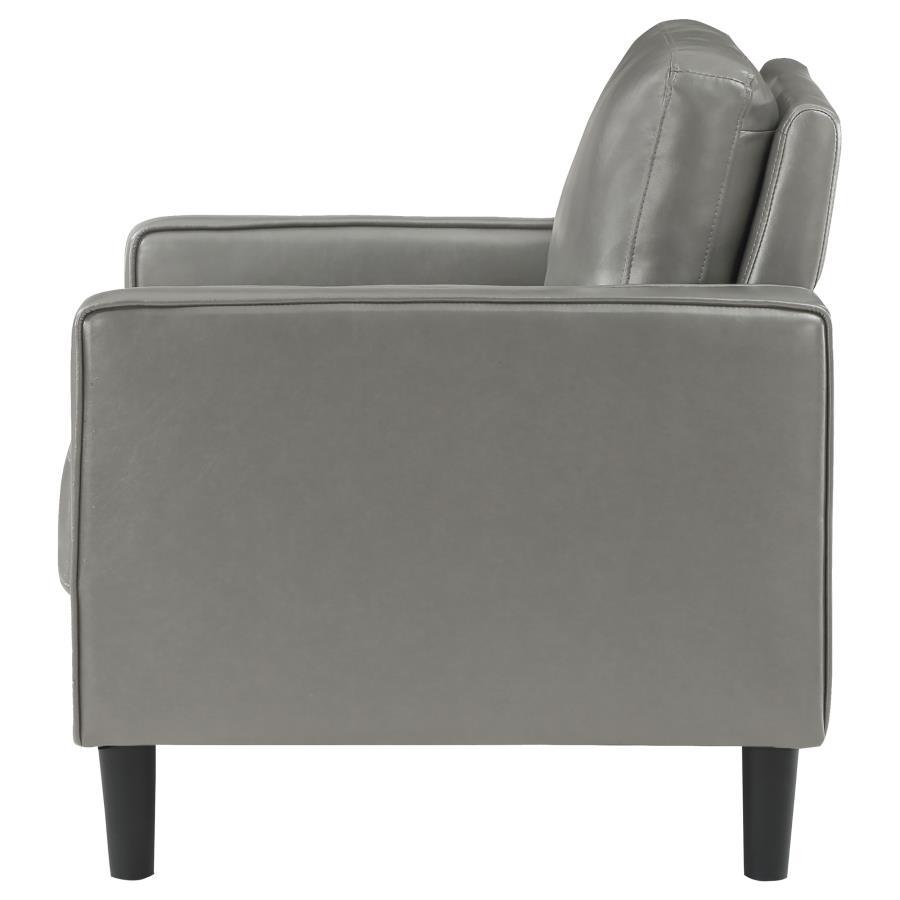 Ruth - Upholstered Track Arm Accent Chair - Gray Arm Chair modern furniture Contempo Furniture