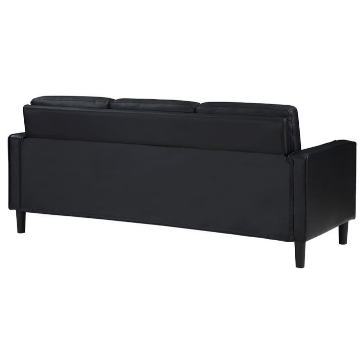 Ruth - Upholstered Track Arm Sofa - Black Stationary Sofa modern furniture Contempo Furniture