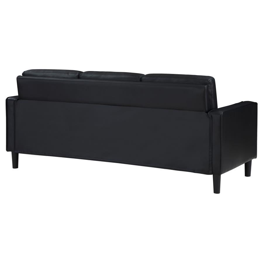 Ruth - Upholstered Track Arm Sofa - Black Stationary Sofa modern furniture Contempo Furniture