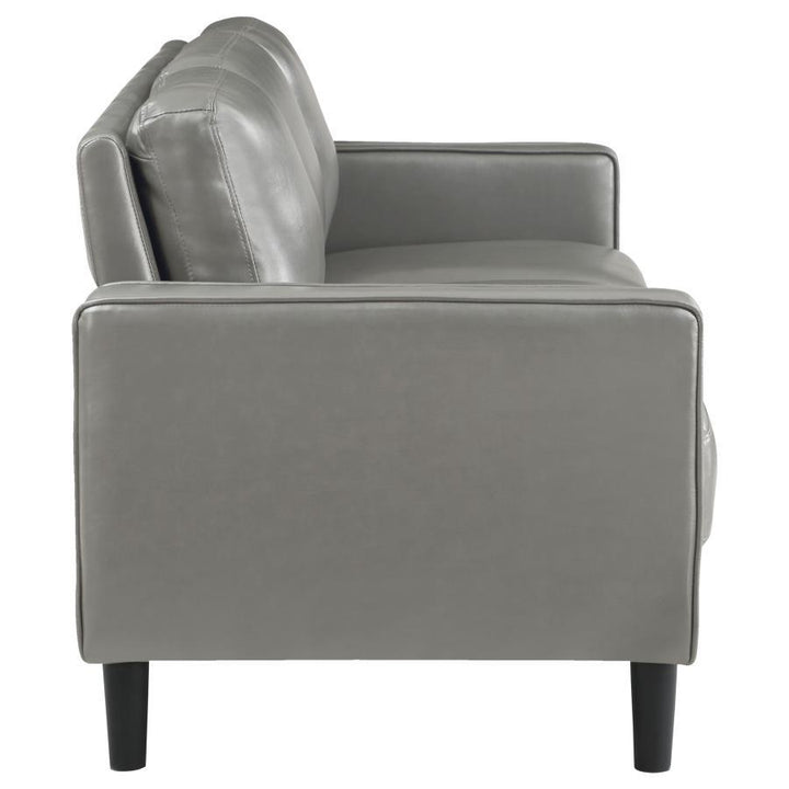 Ruth - Upholstered Track Arm Sofa - Gray Stationary Sofa modern furniture Contempo Furniture
