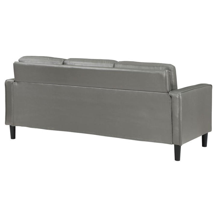 Ruth - Upholstered Track Arm Sofa - Gray Stationary Sofa modern furniture Contempo Furniture