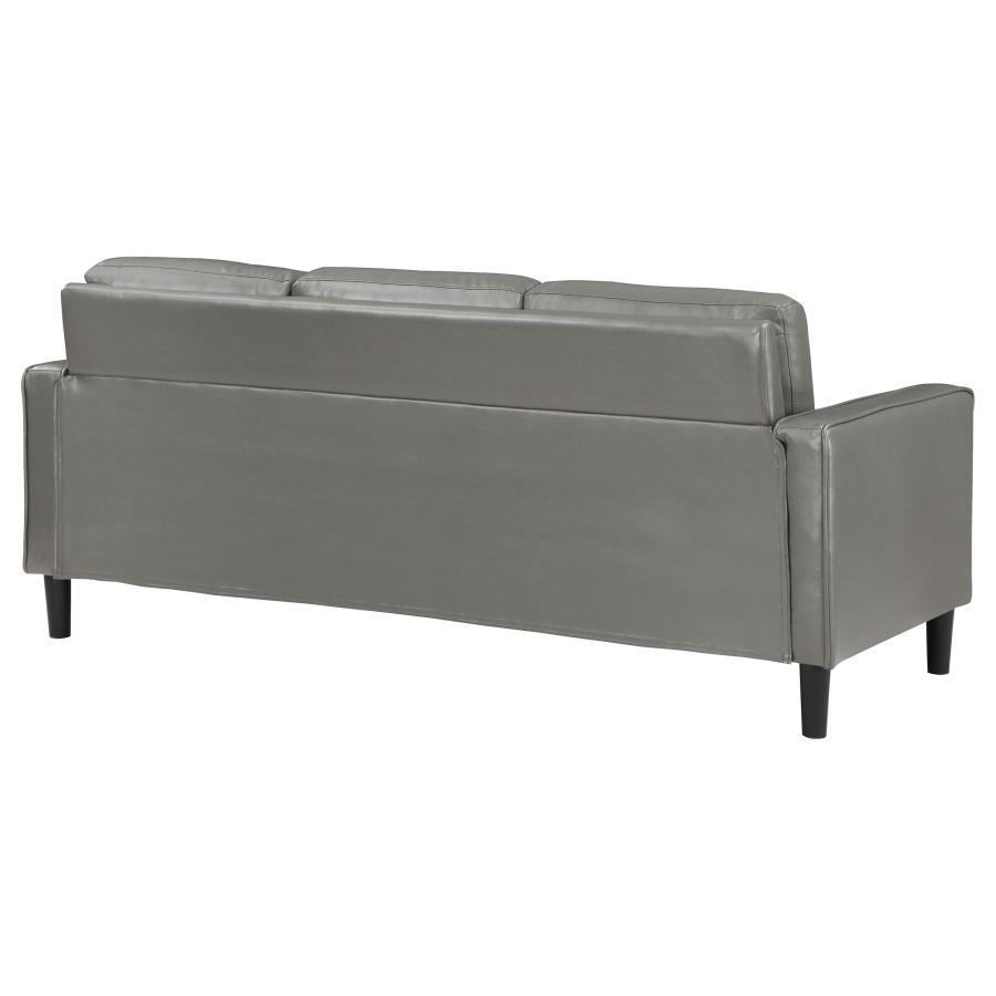 Ruth - Upholstered Track Arm Sofa - Gray Stationary Sofa modern furniture Contempo Furniture