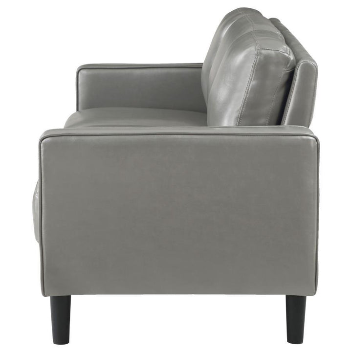 Ruth - Upholstered Track Arm Sofa - Gray Stationary Sofa modern furniture Contempo Furniture