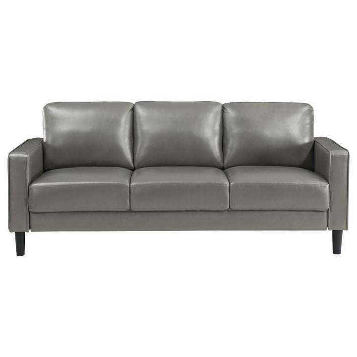 Ruth - Upholstered Track Arm Sofa - Gray Stationary Sofa modern furniture Contempo Furniture