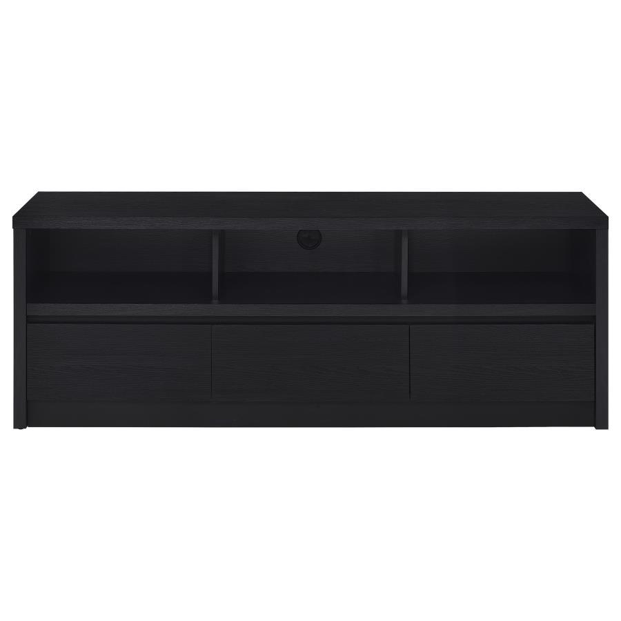 Rutland - 59" 3 - Drawer TV Stand Media Console - Black TV Stand modern furniture Contempo Furniture