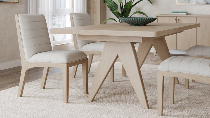 Sumire Solid Wood Dining Chair in Ginger and Natural Linen