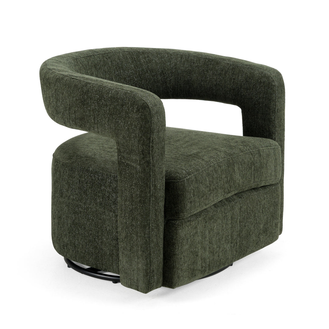 Ryan - Modern Olive Green Fabric Swivel Accent Chair