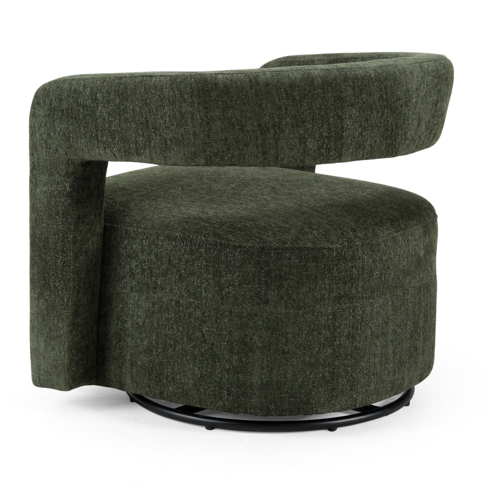 Ryan - Modern Olive Green Fabric Swivel Accent Chair - View 6