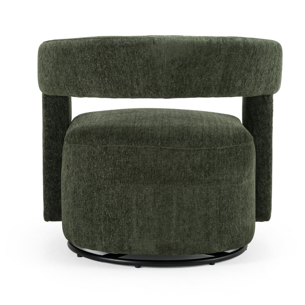 Ryan - Modern Olive Green Fabric Swivel Accent Chair - View 3