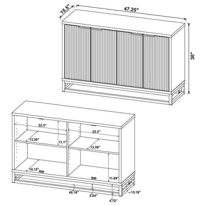 Ryatt - 4 Door Engineered Wood Accent Cabinet - Dark Pine Accent Cabinet modern furniture Contempo Furniture