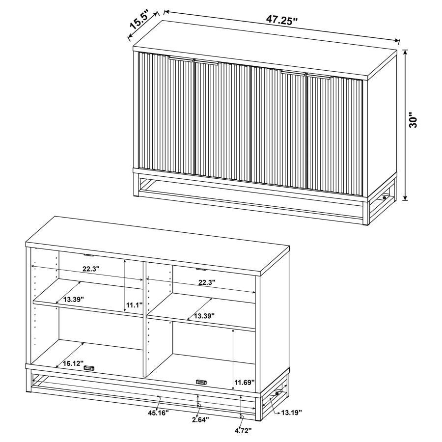 Ryatt - 4 Door Engineered Wood Accent Cabinet - Dark Pine Accent Cabinet modern furniture Contempo Furniture