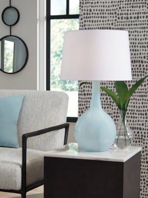 Rylanton Table Lamp - Light Blue Table Lamp modern furniture Contempo Furniture
