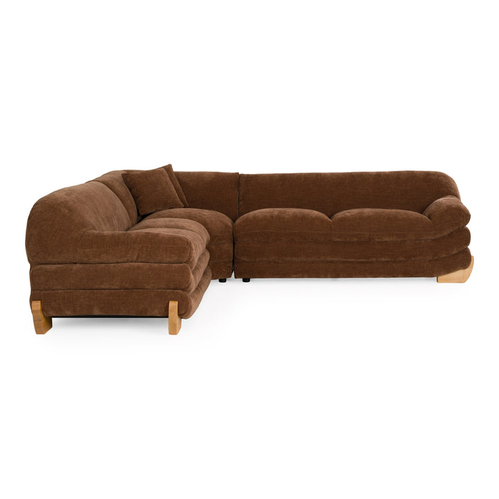 Crockett - Modern Brown Fabric Sectional Sofa