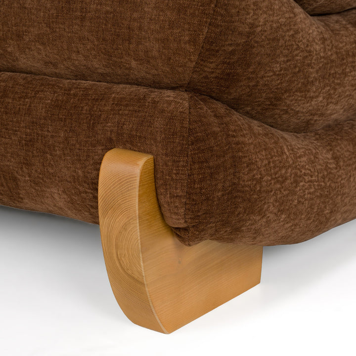 Crockett - Modern Brown Fabric Sectional Sofa